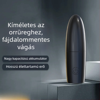 Elektromos orrszőrnyíró beépített lítiumakkumulátorral, ABS ház, levehető, mosható pengefej, üzemidő több mint 30 nap