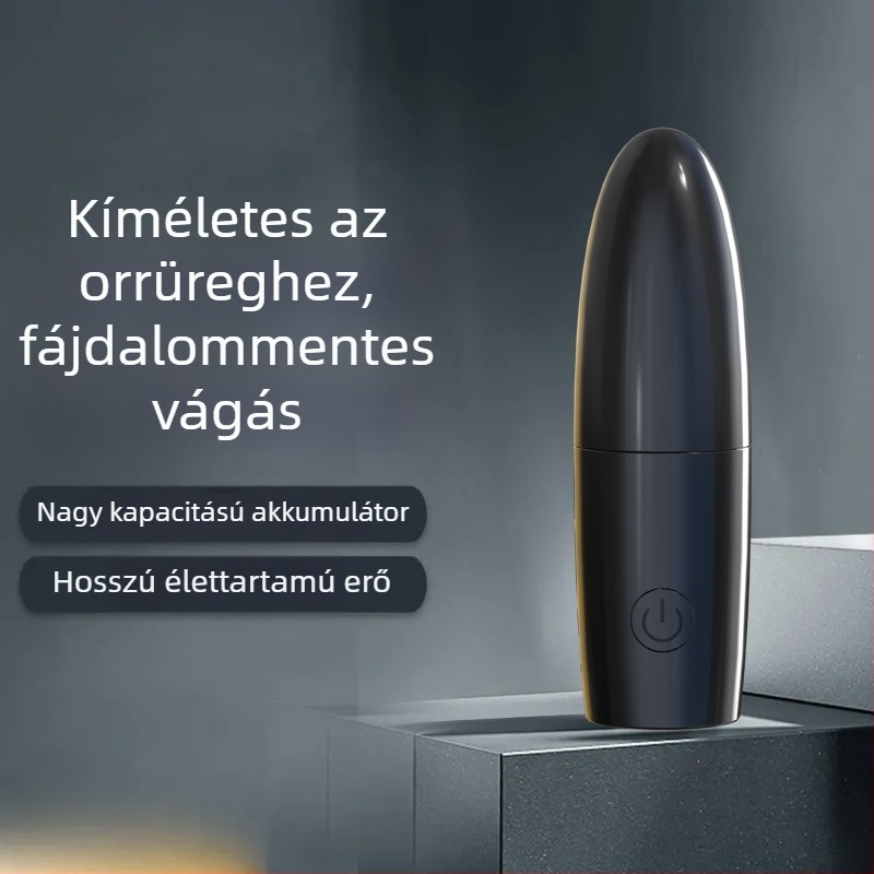 Elektromos orrszőrnyíró beépített lítiumakkumulátorral, ABS ház, levehető, mosható pengefej, üzemidő több mint 30 nap