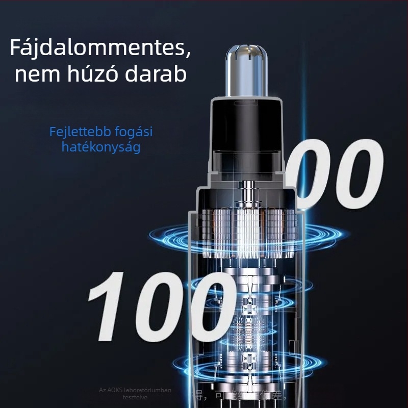 Elektromos orrszőrnyíró beépített lítiumakkumulátorral, ABS ház, levehető, mosható pengefej, üzemidő több mint 30 nap