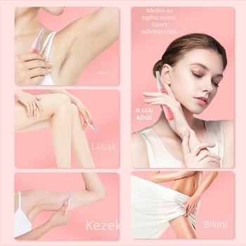 2-in-1 elektromos orr-szál trimmer és szemöldök-nyíró, újratölthető, beépített akkumulátor, 300-500 mAh, penge eltávolítható és mosható