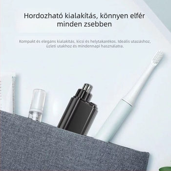 Tölthető orr-szőr trimmelő, leválasztható mosható fejjel – vízálló, beépített 300–500 mAh akkumulátor, 30+ napos üzemidő