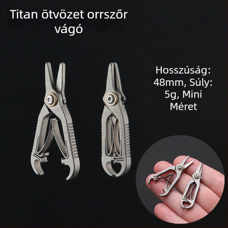 Titánium ötvözetű mini orrszőrnyíró olló kerek heggyel, uniszex, kézi működtetés, orr-, arcszőrzet és szemöldök ápolására