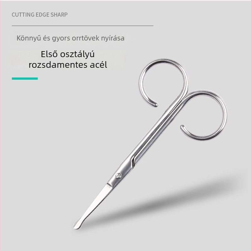 Rozsdamentes acél szemöldök- és orrszőr olló hegyes végű – sminkes kozmetikai eszköz, Xingguan márka, Yangjiang eredet