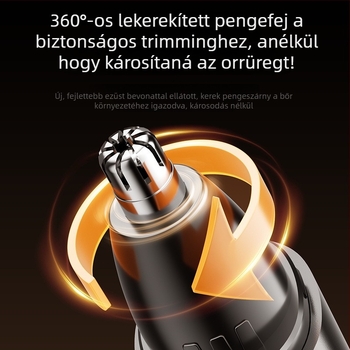  Orrszőrzet-trimmelő - újratölthető, vízálló, ABS ház, beépített akkumulátor (Autonómia >30 nap, Akkumulátorkapacitás 100–300 mAh, Víz alá mosható)