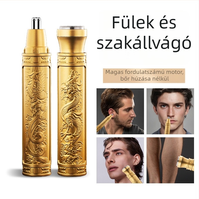 Kétfunkciós orr- és szemöldök trimming, újratölthető, beépített 100–300 mAh akkumulátor, ABS ház, csere vágófej