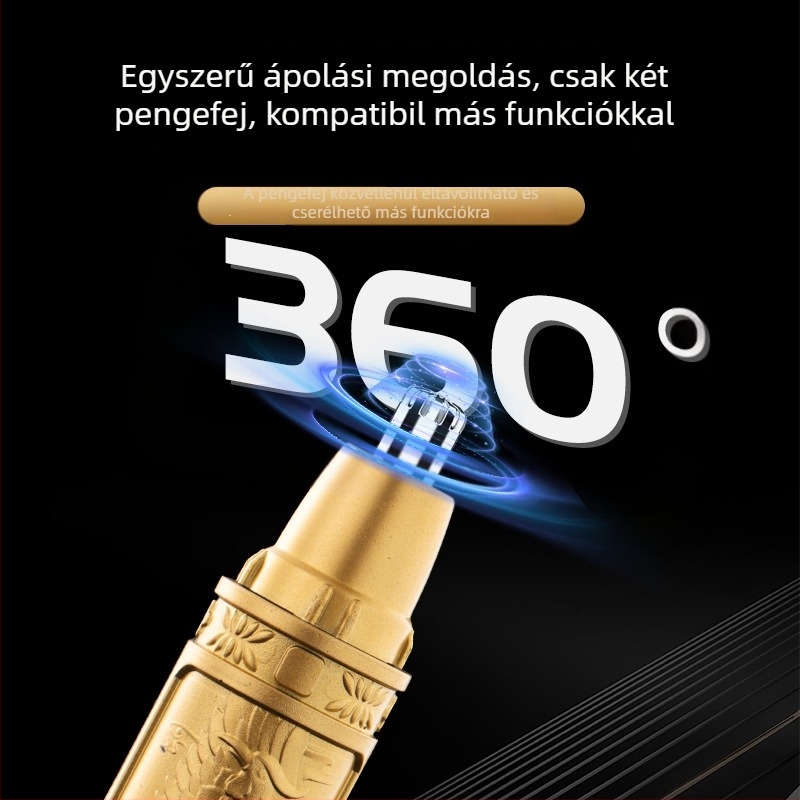 Kétfunkciós orr- és szemöldök trimming, újratölthető, beépített 100–300 mAh akkumulátor, ABS ház, csere vágófej