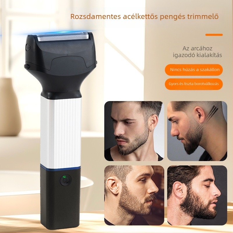 SH-530 3-in-1 hajvágó és borotva, USB-s, elektromos üzemmód, kefés motor, cserélhető fejek: hajvágáshoz, borotválkozáshoz és orr-szőr vágásához, kivehető és mosható vágófej