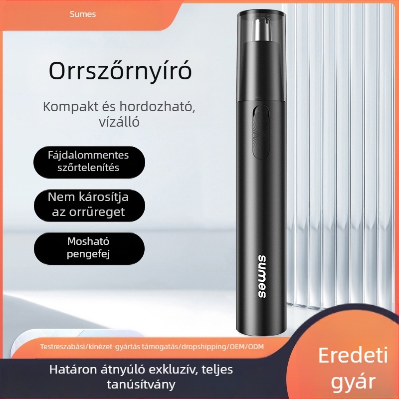 Orrszőrnyíró – hordozható, autóba szerelhető, újratölthető, levehető és mosható fej, ABS ház