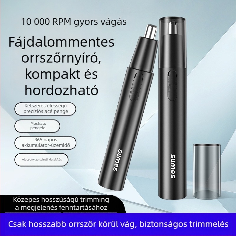 Orrszőrnyíró – hordozható, autóba szerelhető, újratölthető, levehető és mosható fej, ABS ház