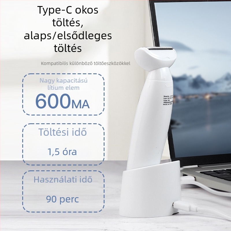 HT-562 USB-s női elektromos borotva — 5 az 1-ben, nedves és száraz használat, egész testre mosható