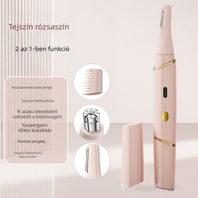 Könnyen hordozható, többfunkciós haj-eltávolító és orrszőrnyíró, újratölthető, hosszú üzemidejű