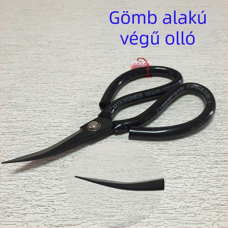 Bőrolló görbült fejjel – Big Jixing, ipari; anyag: magas széntartalmú acél; felület: fekete oxidált; forma: könyök alakú; használat: ipar; tömeg: 265 g
