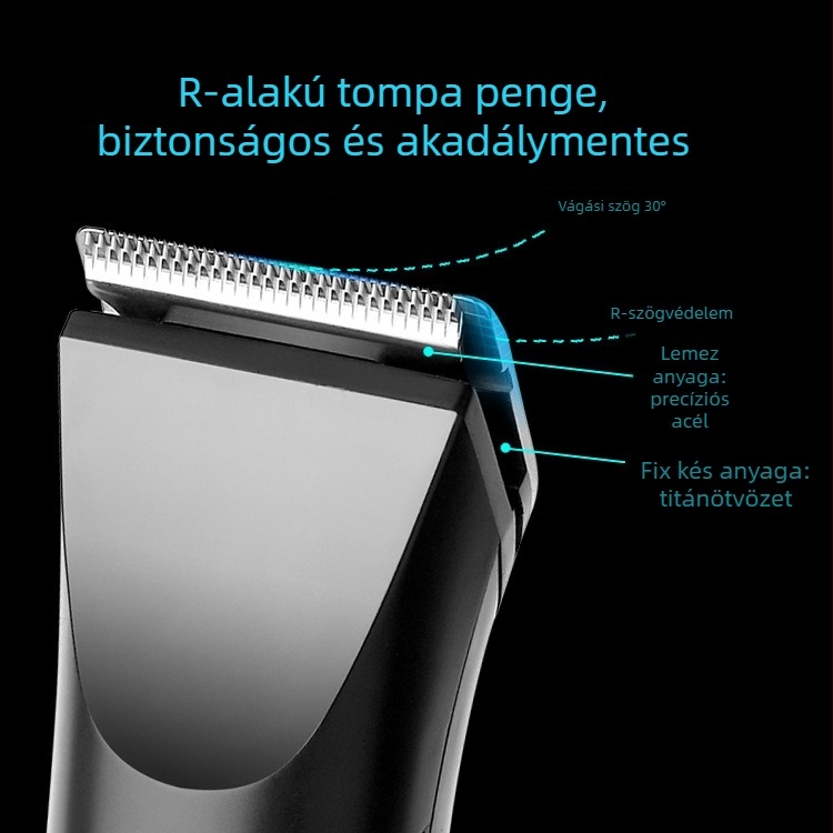 Elektromos borotva forgó 3-pengés fejjel, digitális kijelző, USB-töltés, beépített 800–1000 mAh akkumulátor, 60 perc működés, mosható fej