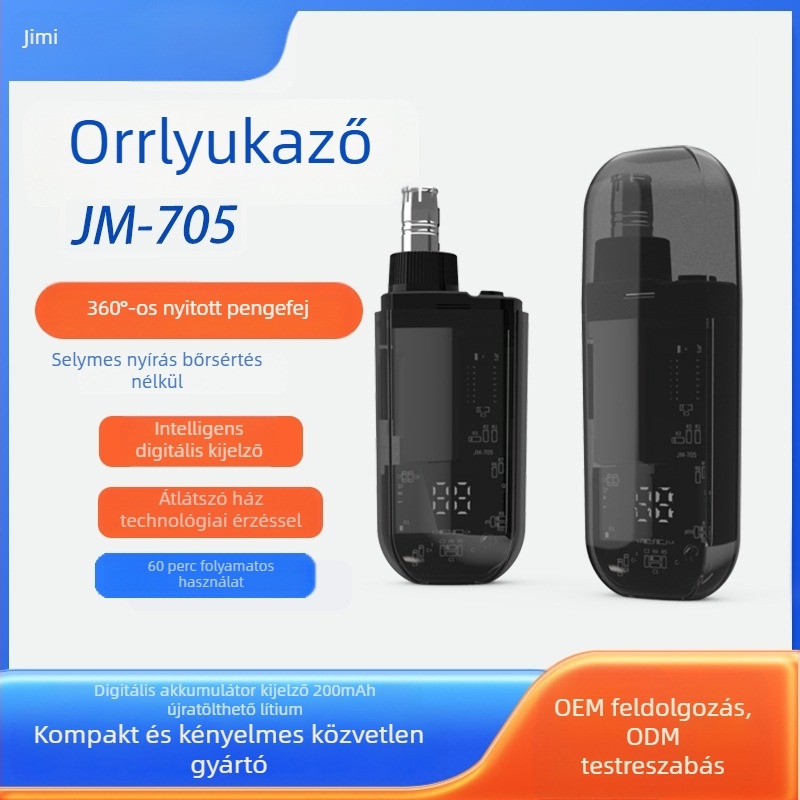 Orrszőrzet-trimmel elektromos készülék nőknek és férfiaknak, digitális kijelzővel, újratölthető, vízálló, beépített akkumulátor, leválasztható és mosható vágófej