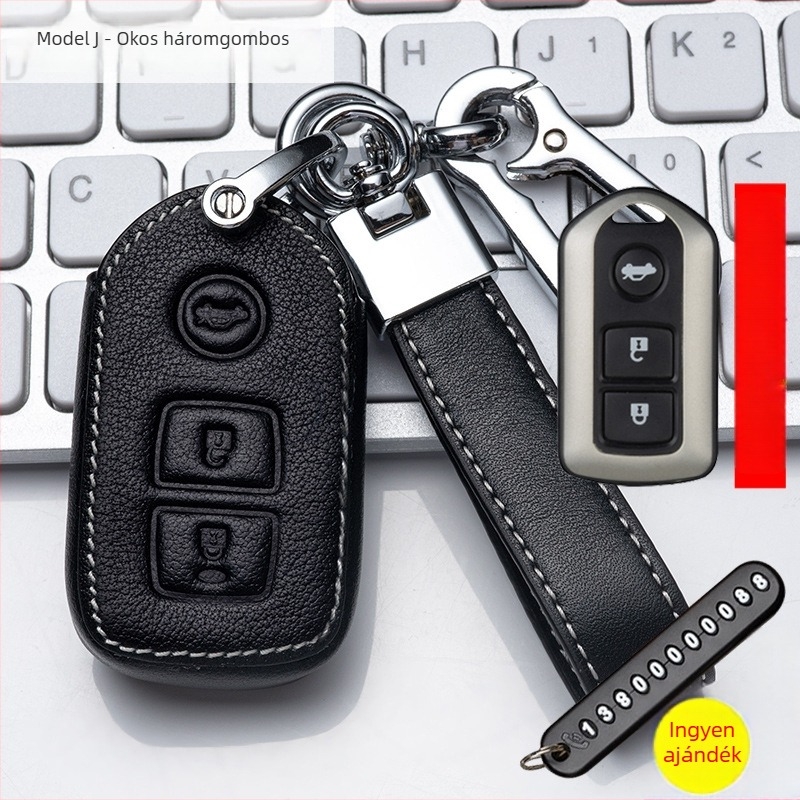 Toyota kulcstartó tok – Yizhi Valley marhabőr, kompatibilis Corolla, Camry, RAV4, Levin, Yize Zhixuan
