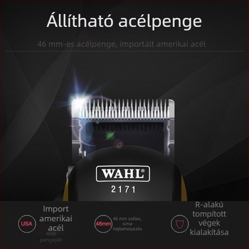 Wall 2171 vezetékes hajvágó, kefés motor, titánium ötvözetű vágófej, levehető mosható fej