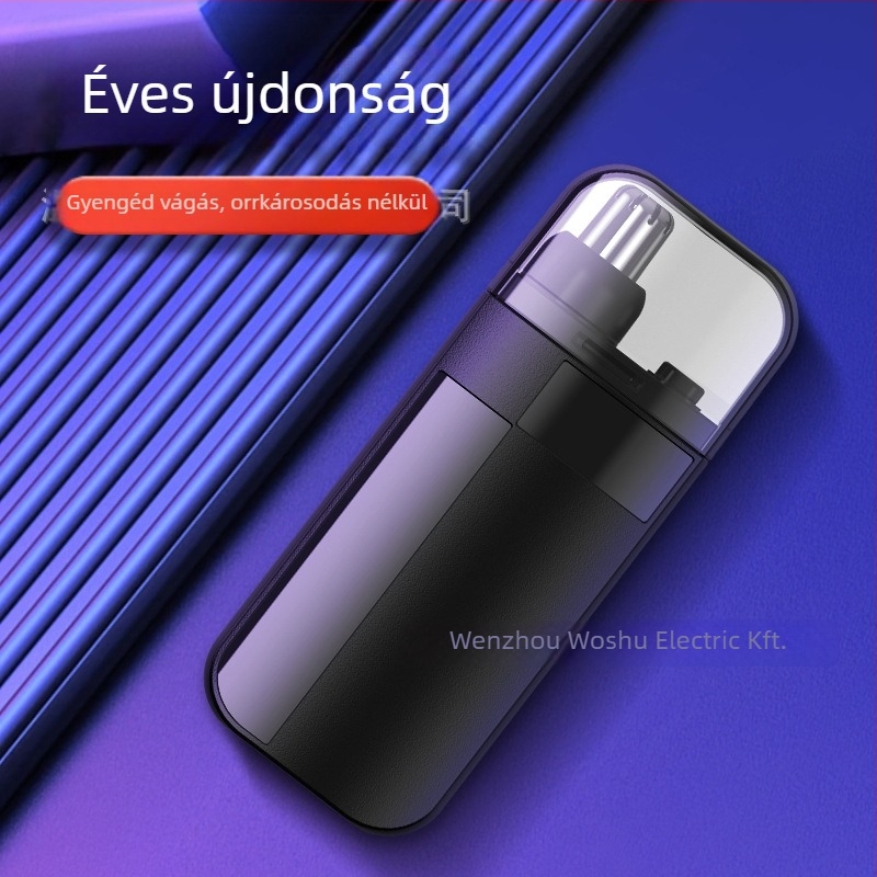 Férfiaknak szánt elektromos orrszőrnyíró, újratölthető, leválasztható és mosható vágófej, ABS anyag