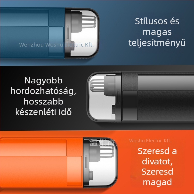 Férfiaknak szánt elektromos orrszőrnyíró, újratölthető, leválasztható és mosható vágófej, ABS anyag