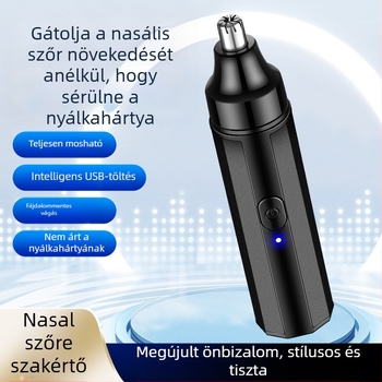 Geelyilai 5056 Orrszálnyíró – Újratölthető, Beépített akkumulátor, Vízben mosható leválasztható penge, Akkumulátor kapacitás 100–300 mAh, Több mint 30 napos üzemidő