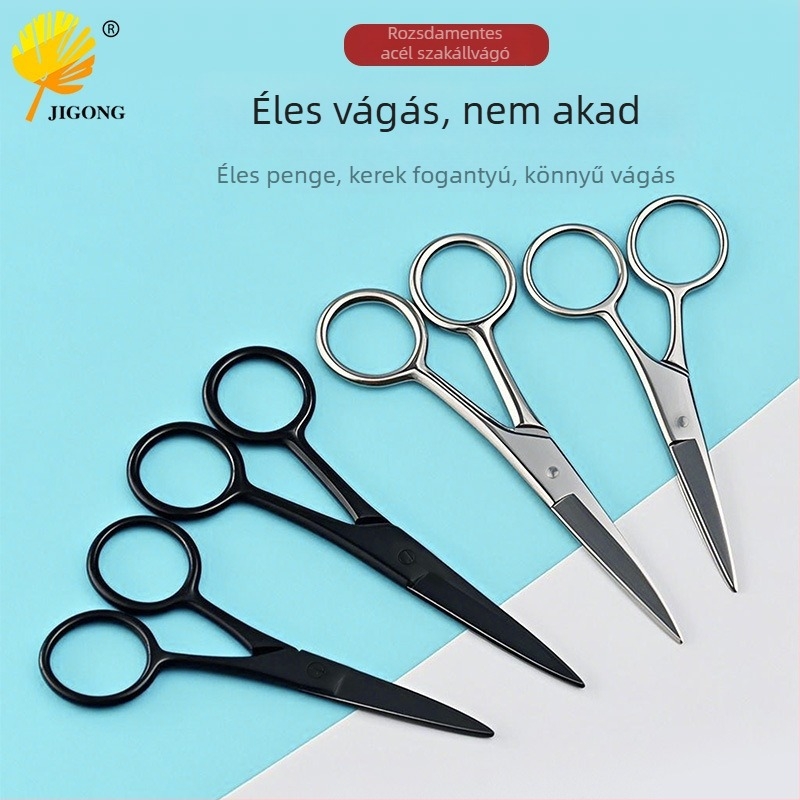 Rozsdamentes acélból készült grooming olló készlet szemöldök, szempilla, arc szőrzet, szakáll és orrszőrzet számára - Record Work