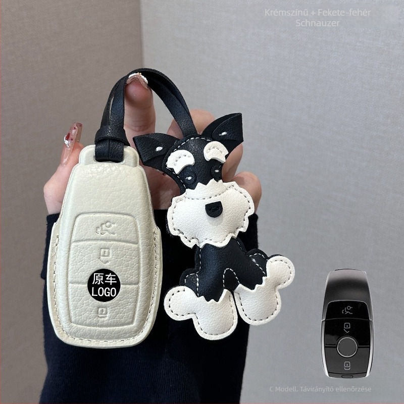 Mercedes-Benz kulcsfedél juhbőrből, exkluzív stílus, kód 0001