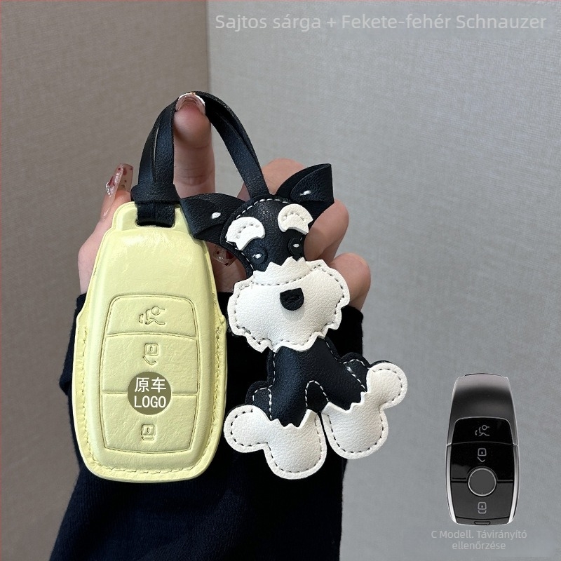 Mercedes-Benz kulcsfedél juhbőrből, exkluzív stílus, kód 0001