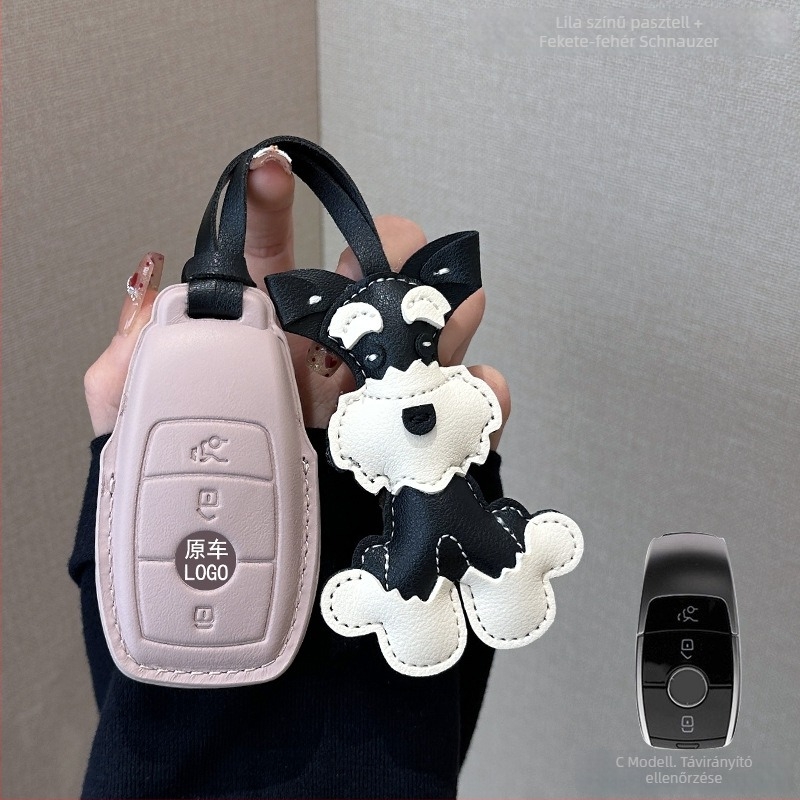 Mercedes-Benz kulcsfedél juhbőrből, exkluzív stílus, kód 0001