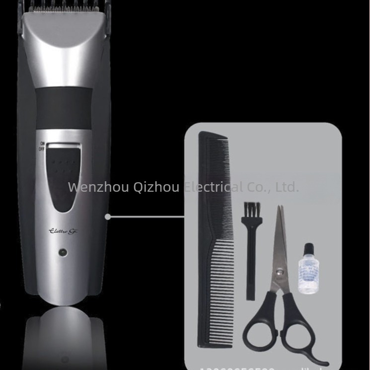 Gyerekeknek és felnőtteknek szánt elektromos hajvágó, kefés motor, rozsdamentes acél pengék, beépített akkumulátor 300–500 mAh, 2W teljesítmény, levehető pengék mosáshoz víz alatt