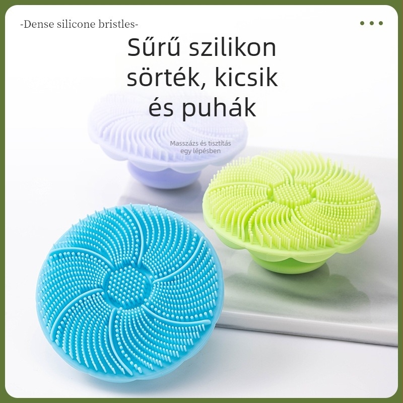 Huabang szilikon arctisztító kefé – gyengéd exfoláló masszírozó a pórusok alapos tisztításáért és mitesszerek csökkentéséért; testre szabható csomagolás és logó.