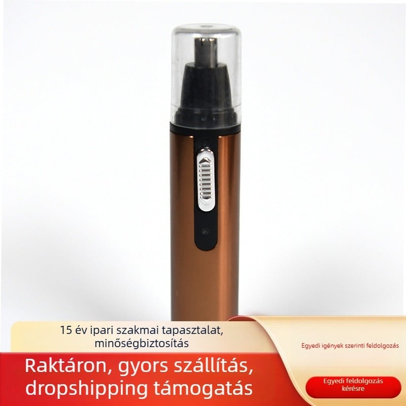 Elektromos orrnyíl- és szemöldök-trimmel, többfunkciós, újratölthető, rozsdamentes acél test, beépített 300–500 mAh akkumulátor