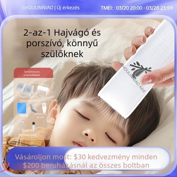 Gyerek hajvágó automatikus hajszívással, csendes elektromos, kerámia penge