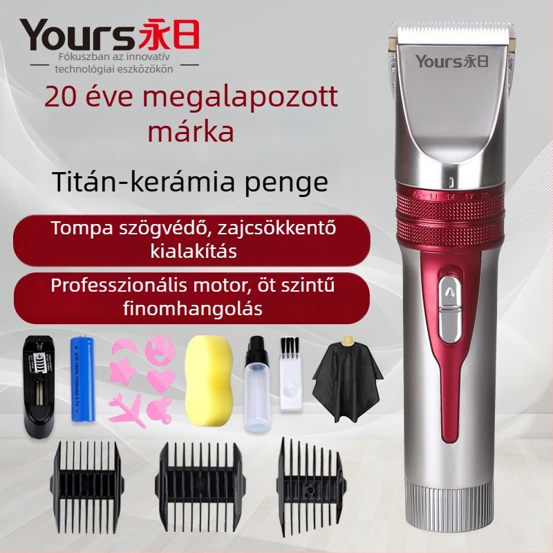 Brushless motoros elektromos hajvágó készlet kerámia vágófejjel, töltési üzemmód, eltávolítható mosható fej, alkalmas felnőtteknek, gyerekeknek és háziállatoknak (Modellek: A10–A13)