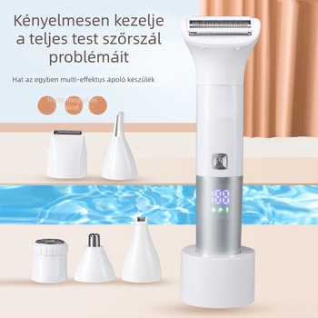 Női USB-töltéses elektromos borotva és trimming készlet, teljes testre mosható, rozsdamentes acél vágófej, kefés motor, FR-998 modell, 320 g, nedves és száraz használatra