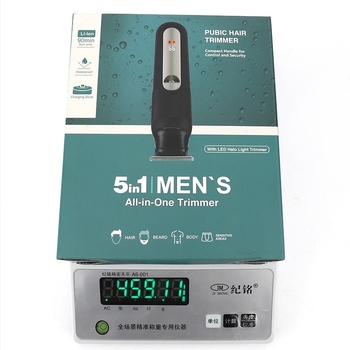 5 az 1-ben multi-funkciós testszőrzet-trimmelő, újratölthető, vízálló, rozsdamentes acél pengék, 800–1000 mAh akkumulátor, 1–3 órás üzemidő