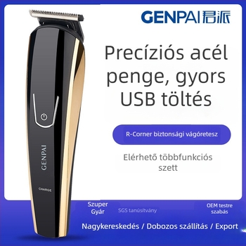 GENPAI Elektromos hajvágó készlet, kefemotor, rozsdamentes acél pengék, beépített akkumulátor 500–800 mAh, üzemidő 1–3 óra