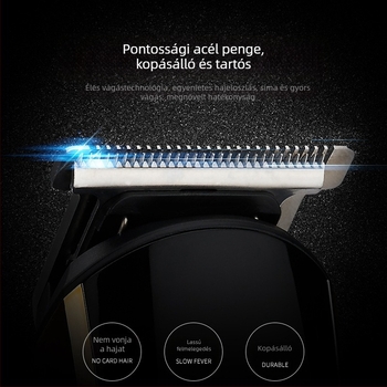 GENPAI Elektromos hajvágó készlet, kefemotor, rozsdamentes acél pengék, beépített akkumulátor 500–800 mAh, üzemidő 1–3 óra