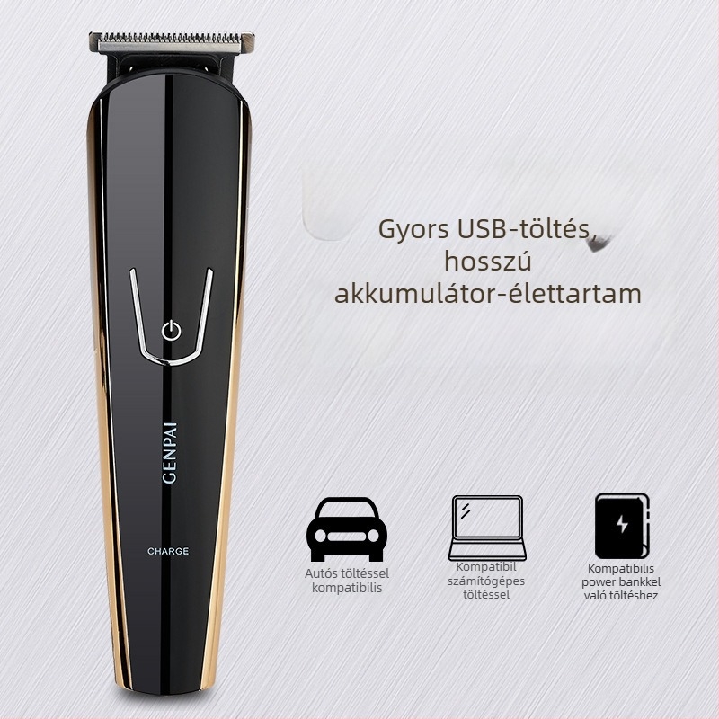 GENPAI Elektromos hajvágó készlet, kefemotor, rozsdamentes acél pengék, beépített akkumulátor 500–800 mAh, üzemidő 1–3 óra