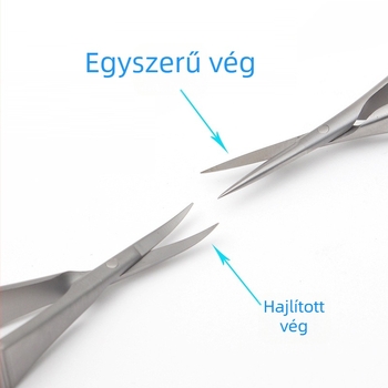 Mikroszkópos szemészeti olló lapos markolattal szaruhártya műtéteihez, varratszedéshez és a szemzug vágásához