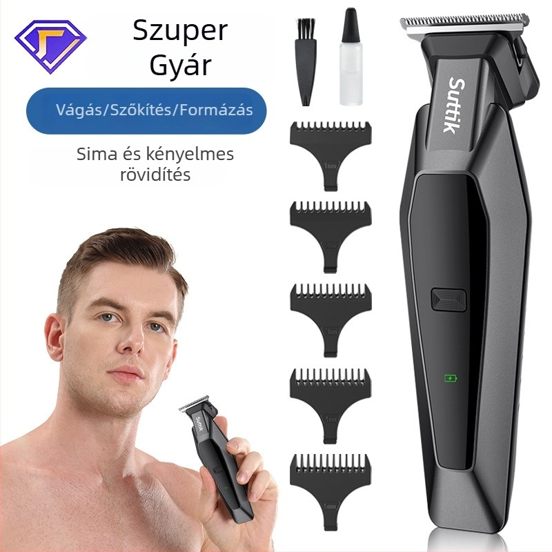 RESUXI 389-es elektromos hajvágó brús motorral, rozsdamentes acél vágófej, beépített 500–800 mAh akkumulátor, töltés üzemmód, 1–3 óra üzemidő