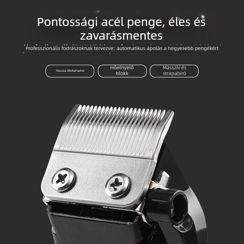 JW-K3 elektromos hajvágó professzionális és otthoni használatra, titánium ötvözet pengével, leválasztható és mosható pengefej, beépített újratölthető akkumulátor, 3–6 óra működési idő, 46–70 dB zaj