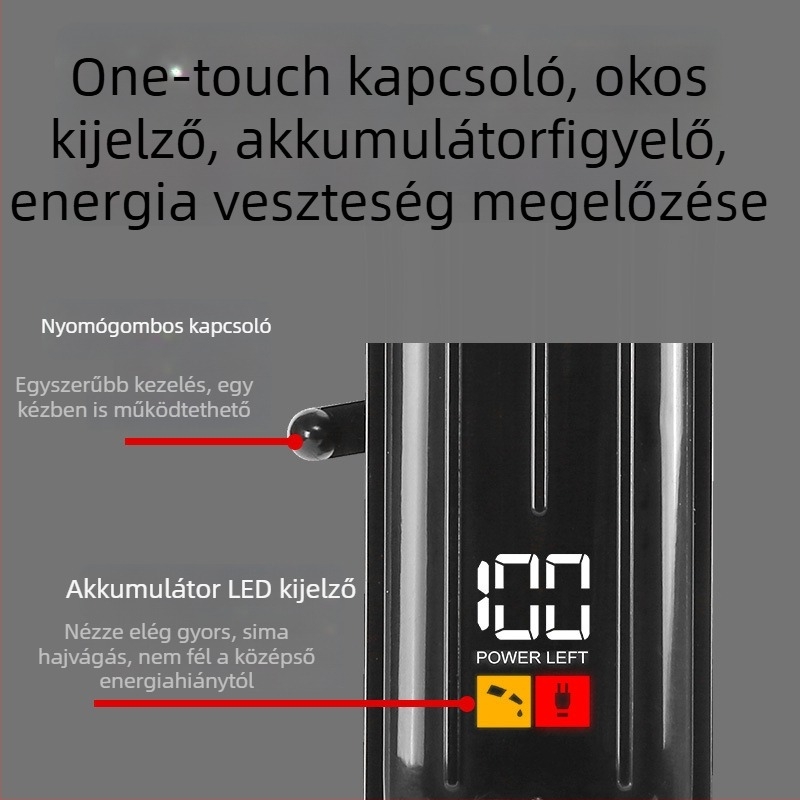 JW-K3 elektromos hajvágó professzionális és otthoni használatra, titánium ötvözet pengével, leválasztható és mosható pengefej, beépített újratölthető akkumulátor, 3–6 óra működési idő, 46–70 dB zaj