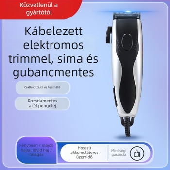 VOAUN/Wolang Vezetékes elektromos hajvágó – professzionális, hálózati tápegység, kefés motor, rozsdamentes acél pengék, zaj 46–70 dB