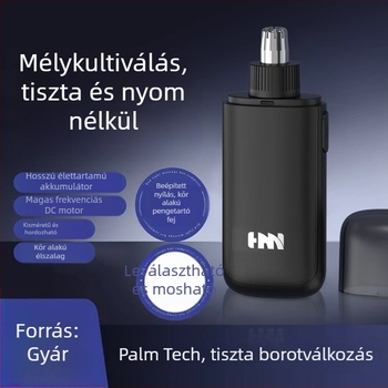 Elektromos orrnyíró, hordozható, ABS burkolat, beépített lítium akkumulátor 100–300 mAh, levehető és mosható fej, üzemidő több mint 30 nap
