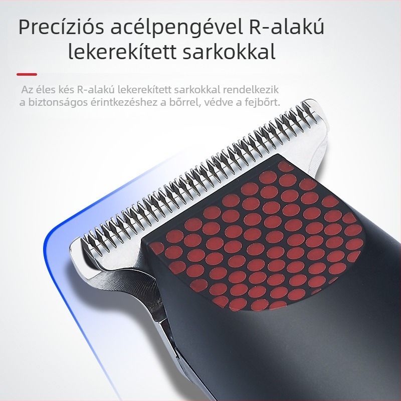 USB-töltéses elektromos hajvágó, vízálló, teljesen mosható, kefemotoros, pengék finom acélból, beépített akkumulátor 500–800 mAh