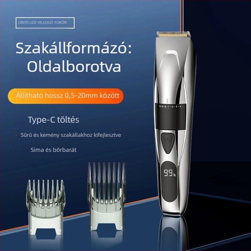 MISAM MS-5168C újratölthető elektromos hajvágó felnőtteknek és gyerekeknek, kefemotor, finom acél penge, ABS ház, csak száraz használat, CE ROHS