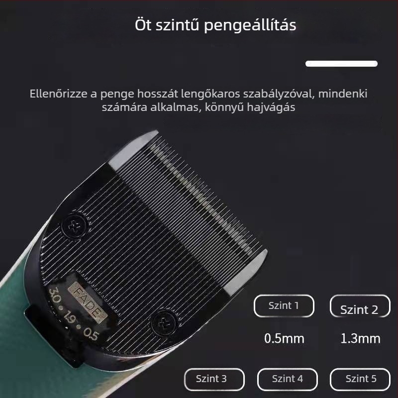 Hajvágó készülék 986F, újratölthető, rozsdamentes acél penge, univerzális felhasználás