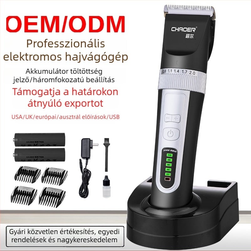 LCD hajvágó kerámiapengékkel, újratölthető, elektromos hajvágó felnőtteknek, babáknak és gyerekeknek