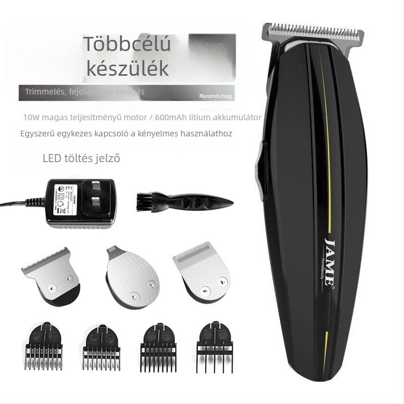 Elektronikus hajvágó JM-658 – kerámiapenge, leválasztható vágófej, négy típusú penge, USB-töltés