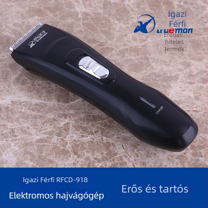 Elektromos hajvágó készülék beépített újratölthető akkumulátorral, brushless motor, rozsdamentes acél pengék, cserélhető és mosható vágófej, rendkívül csendes