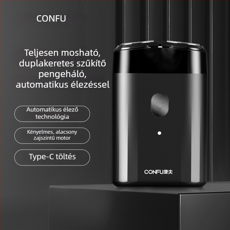 Neighbor Deer elektromos borotva, fej forgó, két pengés fej, lebegő fej, beépített 800–1000 mAh akkumulátor